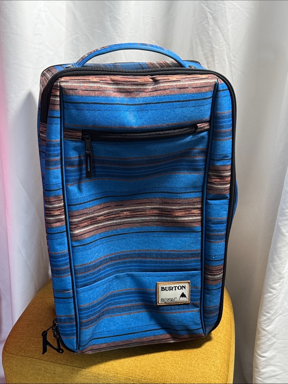 Burton Blue and Brown Striped BURTON B/Blue Carry Bag Carry Case Wheelie Travel